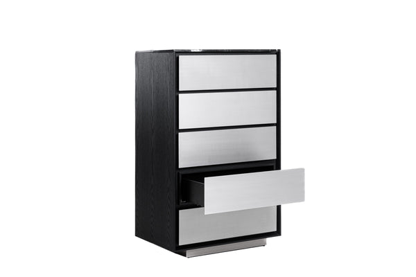 Modrest Concord Modern Black Marble & Black Ash & Aluminum Chest Model VGVC-J2301-5H