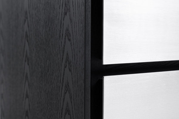 Modrest Concord Modern Black Marble & Black Ash & Aluminum Chest Model VGVC-J2301-5H