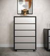 Modrest Concord Modern Black Marble & Black Ash & Aluminum Chest Model VGVC-J2301-5H