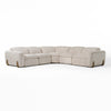Conrad Modern Beige Fabric Sectional With 3 Recliners