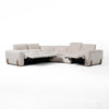 Conrad Modern Beige Fabric Sectional With 3 Recliners