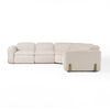 Conrad Modern Beige Fabric Sectional With 3 Recliners