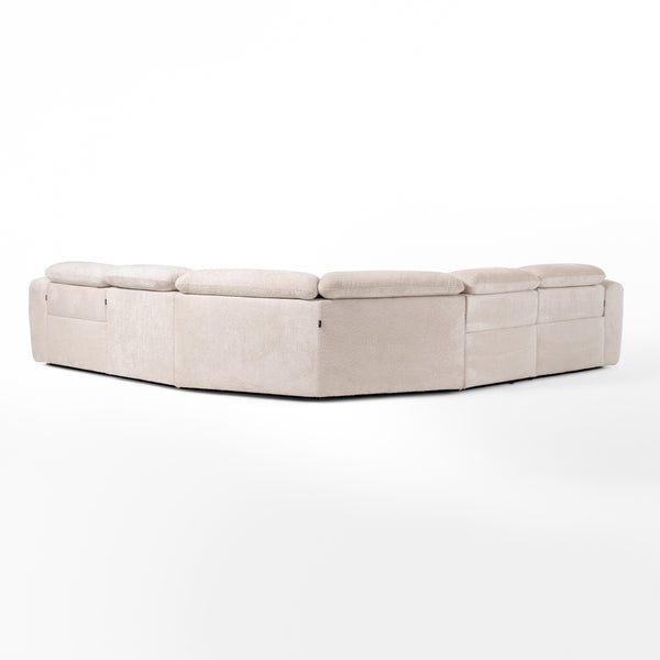 Divani Casa Conrad Modern Beige Fabric Sectional With 3 Recliners Model VGKVKM.856-SND