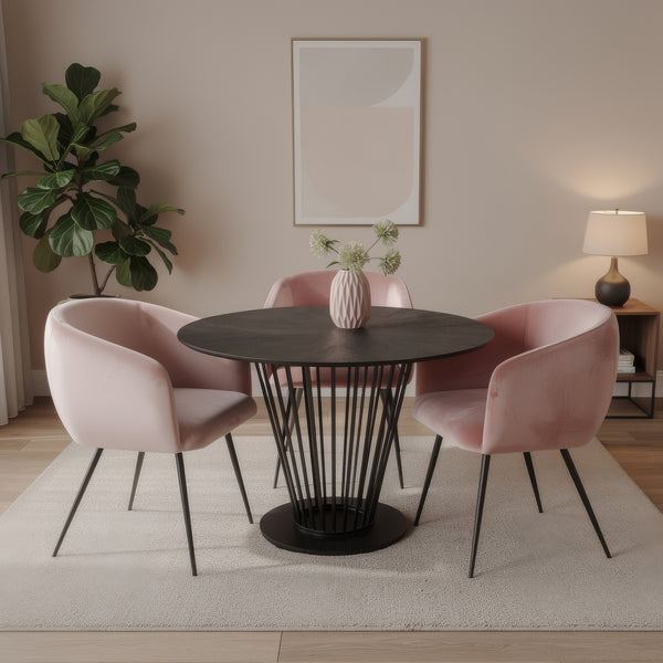 Luzerne Modern Pink Velvet Dining Chair