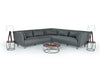 Conway Mid-Century Grey Fabric Sectional Sofa
