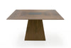 Modrest Cora Modern Walnut And Black Tempered Glass Dining Table Model VGBB-MI1412-WAL-DT