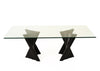 Modrest Corbin Mid Century Black Ash & Glass Dining Table Model VGCSDT-1571-BLK