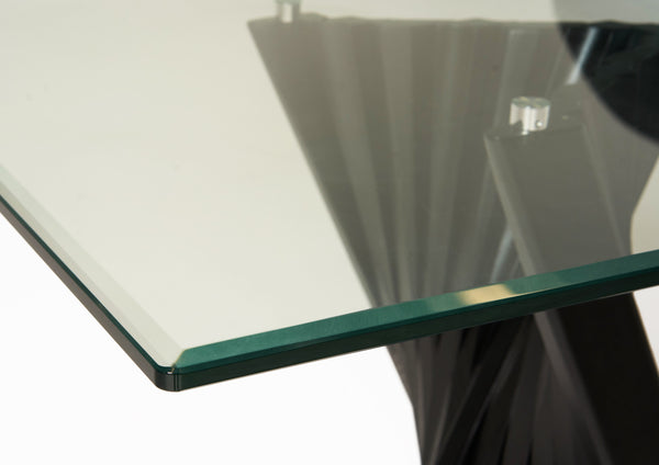 Modrest Corbin Mid Century Black Ash & Glass Dining Table Model VGCSDT-1571-BLK