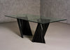 Modrest Corbin Mid Century Black Ash & Glass Dining Table Model VGCSDT-1571-BLK