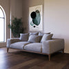 Corina Modern Grey Linen Loveseat