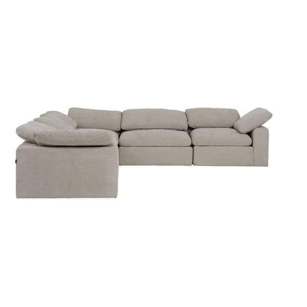 Divani Casa Corinth Modern Gray Fabric Sectional Sofa With 3 Power Recliners Model VGKM-KM.920-GRY
