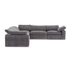 Divani Casa Corinth Modern Dark Gray Fabric Sectional Sofa With 3 Power Recliners Model VGKM-KM.920-CHAR