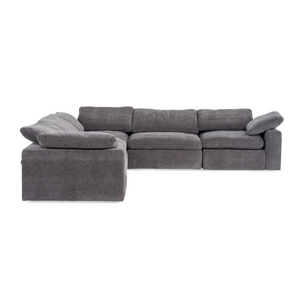 Divani Casa Corinth Modern Dark Gray Fabric Sectional Sofa With 3 Power Recliners Model VGKM-KM.920-CHAR