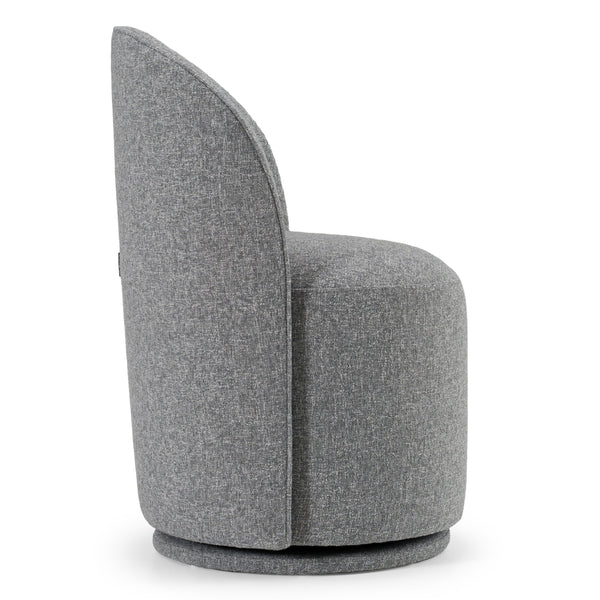 Correa Modern Grey Fabric Swivel Dining Chair