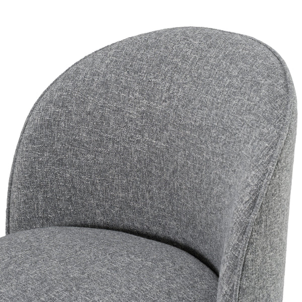 Correa Modern Grey Fabric Swivel Dining Chair