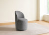 Correa Modern Grey Fabric Swivel Dining Chair