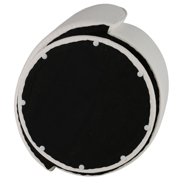 Modrest Correa Modern White Fabric Swivel Dining Chair Model VGKK-KF.Y1179-WHT