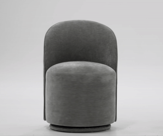 Correa Modern Dove Grey Fabric Swivel Dining Chair