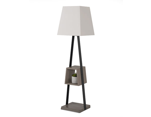 Modrest Cortez Modern Black Metal & Faux Concrete Floor Lamp Model VGGRTRAPEZE