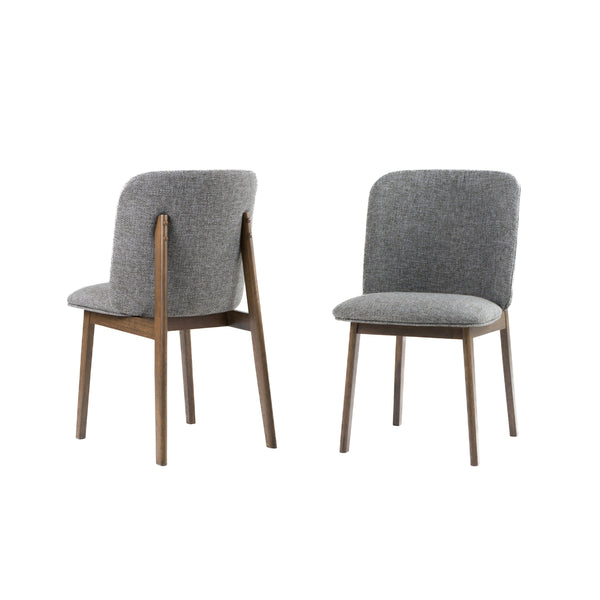 Costello Mid-Century Modern Grey Fabric + Wenge Dining Chair (Set of 2)
