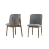Costello Mid-Century Modern Grey Fabric + Wenge Dining Chair (Set of 2)