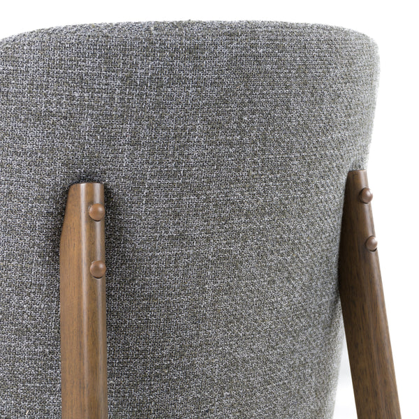 Costello Mid-Century Modern Grey Fabric + Wenge Dining Chair (Set of 2)