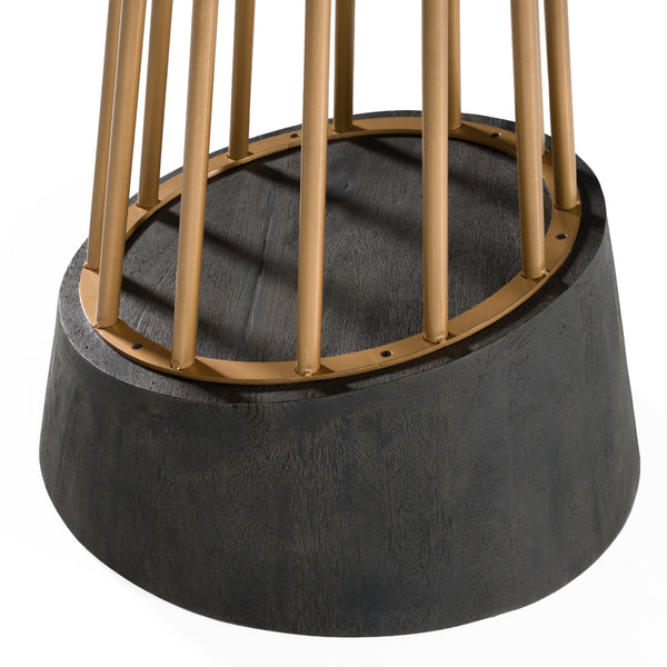 Modrest Cotopaxi Modern Charcoal & Brass Round Dining Table Model VGNR-NI90202