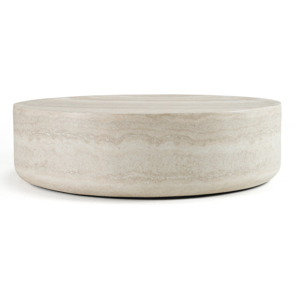 Modrest Cozad Modern Faux Travertine Round Coffee Table Model VGVC-CT25093