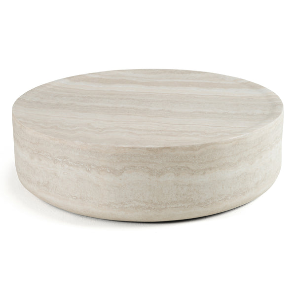 Modrest Cozad Modern Faux Travertine Round Coffee Table Model VGVC-CT25093