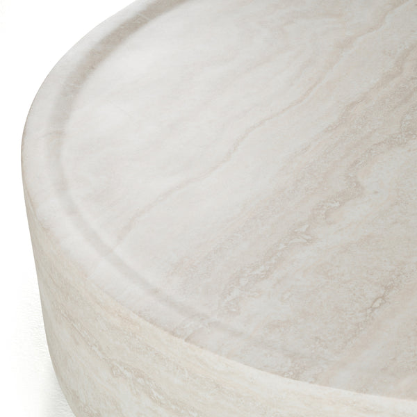Modrest Cozad Modern Faux Travertine Round Coffee Table Model VGVC-CT25093