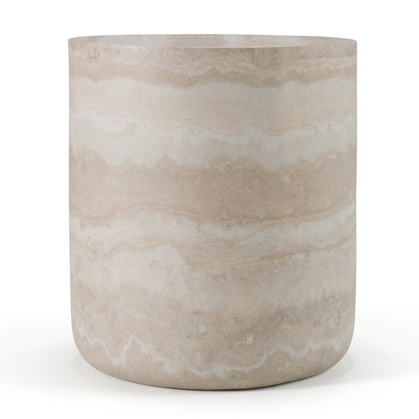 Modrest Cozad Modern Faux Travertine Round End Table Model VGVC-ET25093