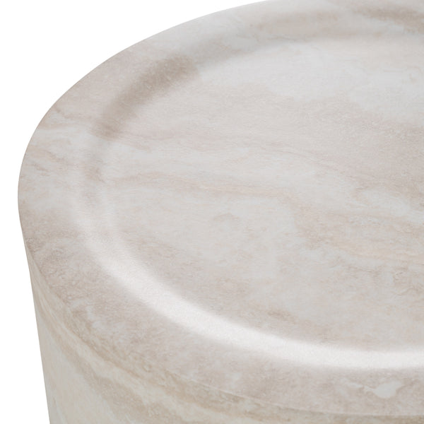 Modrest Cozad Modern Faux Travertine Round End Table Model VGVC-ET25093