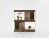 Modrest Aura Modern Walnut & Glass Square Cabinet Model VGCNCP0602E-WAL