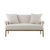Cynthia Modern White Fabric + Wood Loveseat