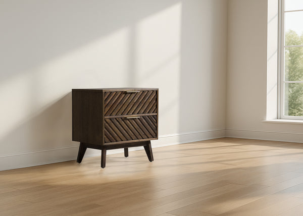 Daisy Mid-Century Dark Acacia Nightstand