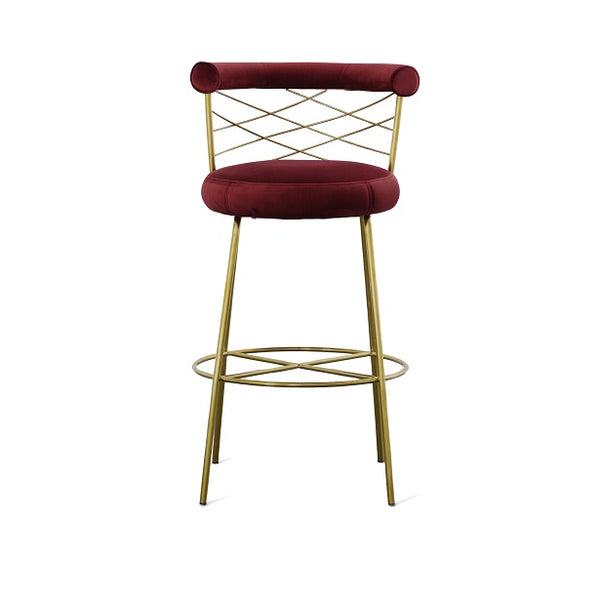 Modrest Dakin Modern Glam Red & Gold Barstool Model VGEUMC-9700CH-BS