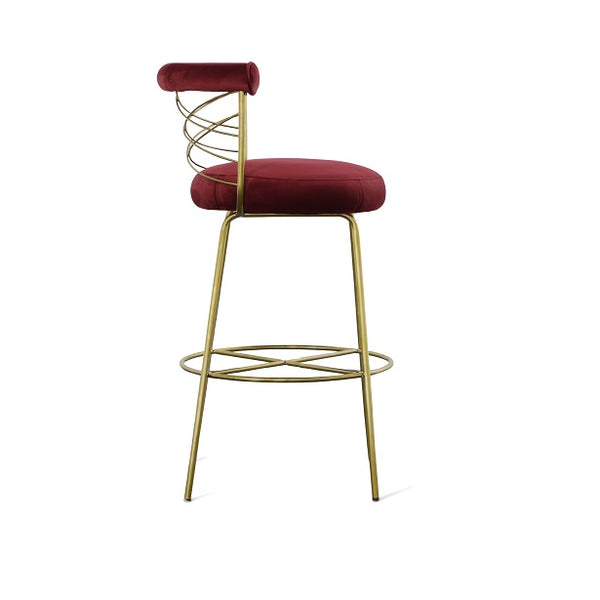 Modrest Dakin Modern Glam Red & Gold Barstool Model VGEUMC-9700CH-BS