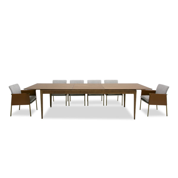 Modrest Dallas Mid Century Modern Brown Oak Extendable Dining Table Model VGME-121256-DT