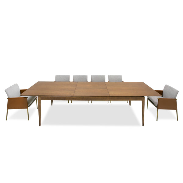 Modrest Dallas Mid Century Modern Brown Oak Extendable Dining Table Model VGME-121256-DT
