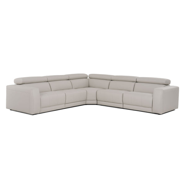 Lamod Italia Dalton Modern Italian Light Grey Leather Sectional & Recliners Model VGDTDALTON-GREY-SECT