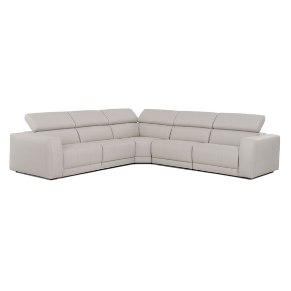 Lamod Italia Dalton Modern Italian Light Grey Leather Sectional & Recliners Model VGDTDALTON-GREY-SECT