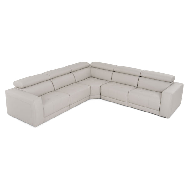 Lamod Italia Dalton Modern Italian Light Grey Leather Sectional & Recliners Model VGDTDALTON-GREY-SECT