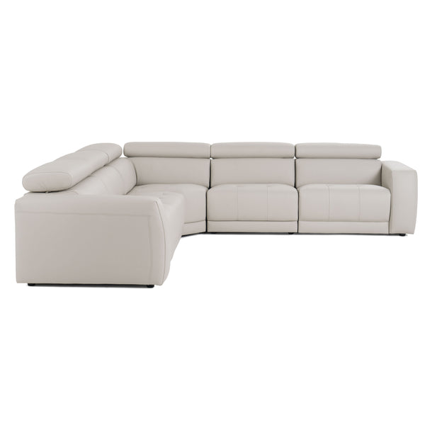 Lamod Italia Dalton Modern Italian Light Grey Leather Sectional & Recliners Model VGDTDALTON-GREY-SECT