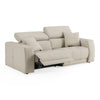Dalton Modern Italian Light Grey Leather 3-Seat Sofa + 2 Recliners