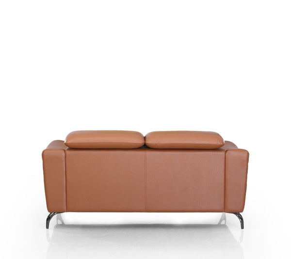 Divani Casa Danis Modern Cognac Leather Brown Loveseat Model VGBNS-1803-BRN-L