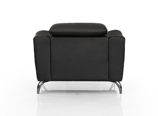 Divani Casa Danis Modern Black Leather Chair Model VGBNS-1803-BLK-CH