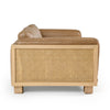 Danson Modern Tan Leather + Wicker Sofa
