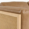 Danson Modern Tan Leather + Wicker Sofa
