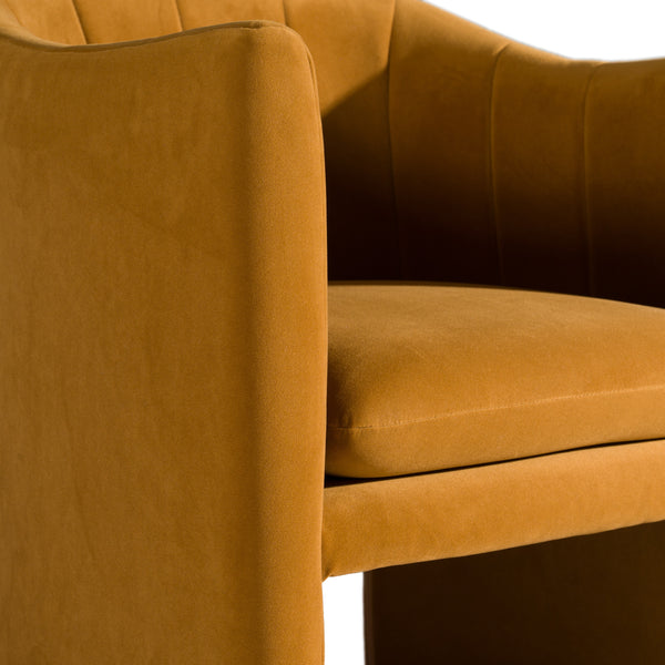 Danube Modern Burnt Orange Fabric Dining Chair