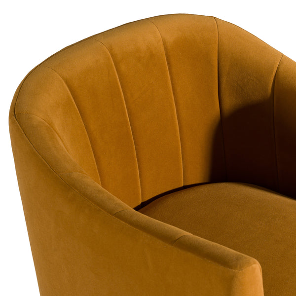 Danube Modern Burnt Orange Fabric Dining Chair